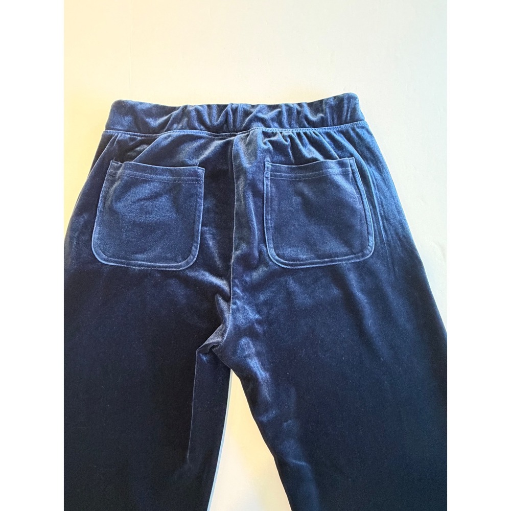 Liverpool Los Angeles Navy Blue Velvet Tracksuit Zip Hoodie Wide Leg Pants Set S - Picture 7 of 13
